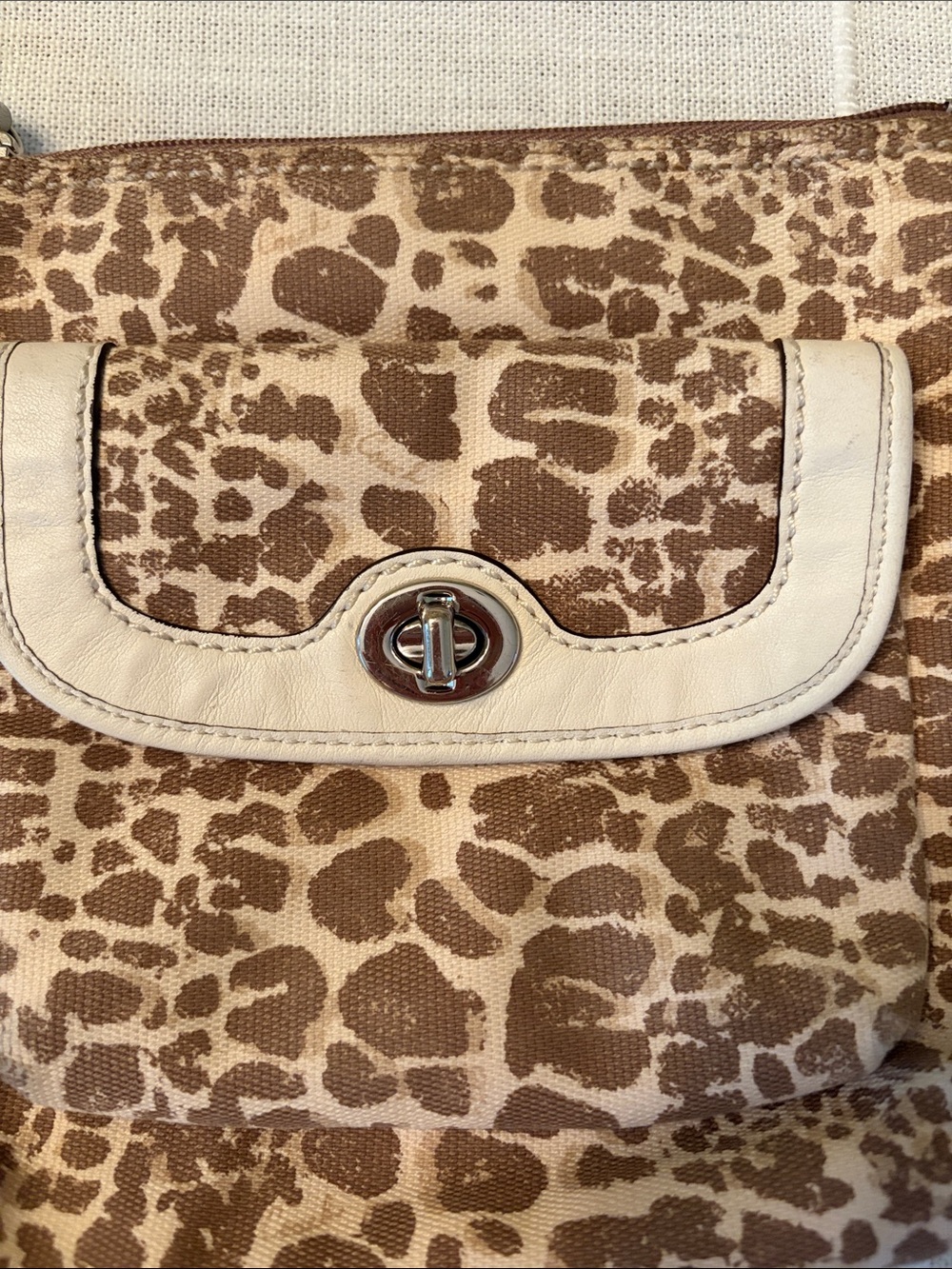 Coach Leopard Print Crossbody with Cream Trim - Picture 2 of 2